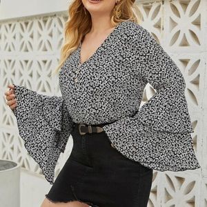 Black and white blouse